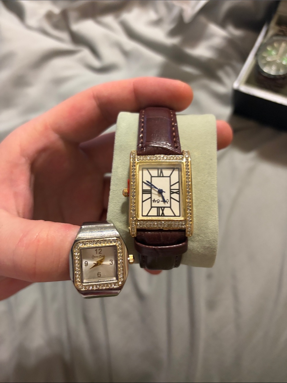 Jessica Carlyle Men’s silver and gold color watch and watch ring set